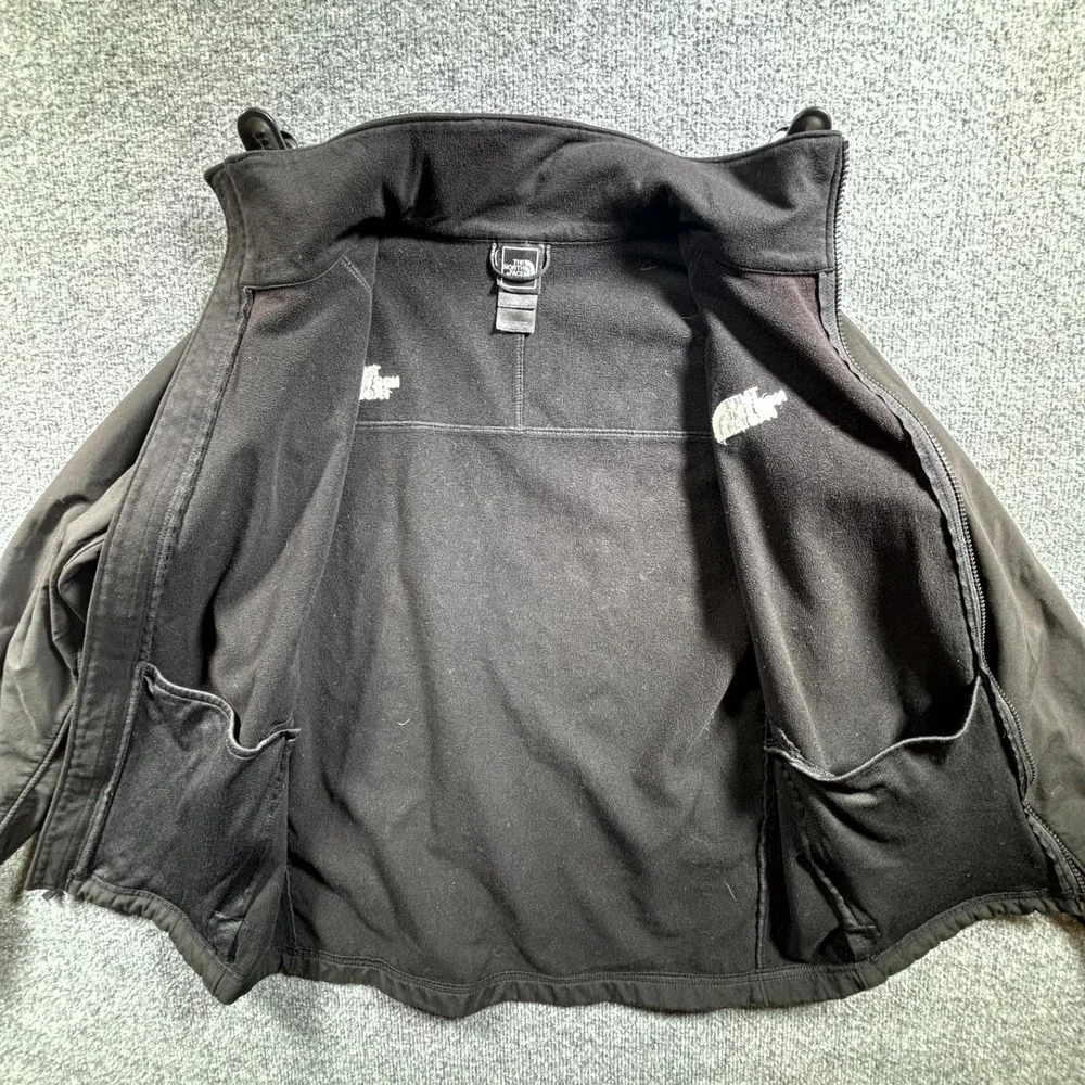 The North Face Jacket Mens Small Black Fleece Lined Full Zip Outdoor Windbreaker